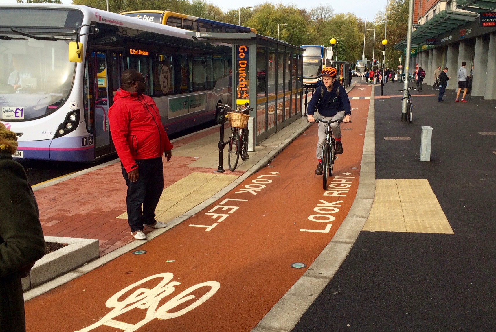 Bus Stop Bypass at the start of Wilmslow Road Push Bikes